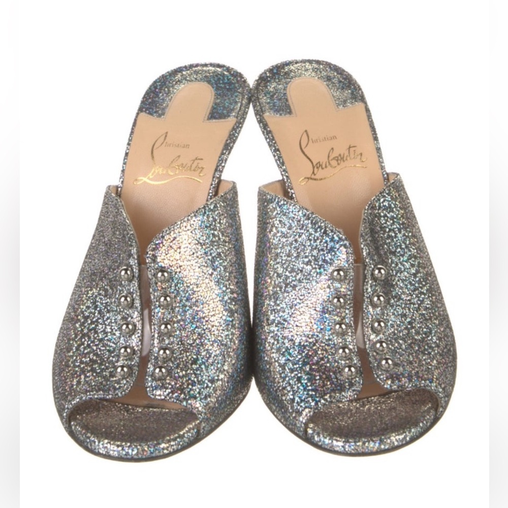 Christian Louboutin Silver Glitter Women's Shoes